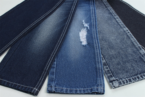 Kurang dari 2 dolar 12 ons 190cm Indigo Katun Polyester Tekat Kain Denim Untuk Jeans