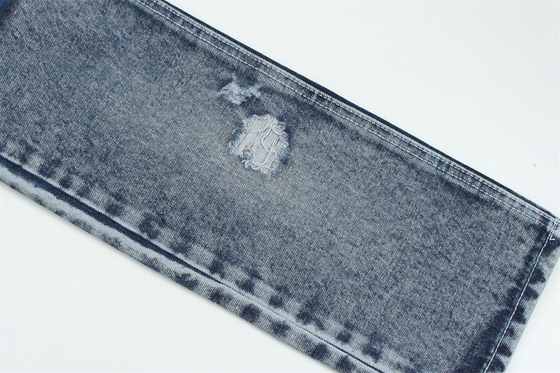 Kain Denim Serat Daur Ulang Dalam Biru Sangat Dalam 11.5 Oz Elastisitas Tinggi