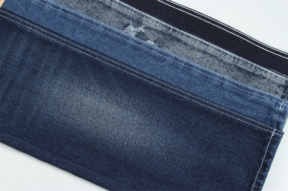 Kain Denim Serat Daur Ulang Dalam Biru Sangat Dalam 11.5 Oz Elastisitas Tinggi