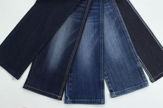 Kain denim khusus tenun dengan warp Slub Berat untuk pria Jeans Polyester kapas Spandex Kain denim
