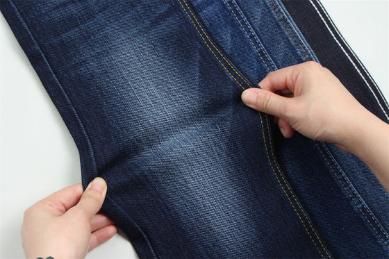 Kain denim khusus tenun dengan warp Slub Berat untuk pria Jeans Polyester kapas Spandex Kain denim