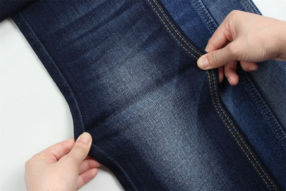 10oz khusus tenun kain denim dengan warp Slub berat untuk pria Jeans katun poliester spandex kain denim pabrik Cina