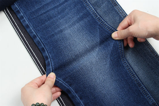 10oz khusus tenun kain denim dengan warp Slub berat untuk pria Jeans katun poliester spandex kain denim pabrik Cina