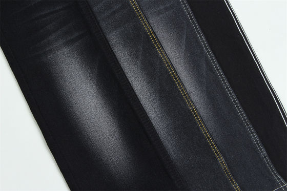 Full Lycra Satin Weave Hitam Hitam High Stretch Denim Fabric