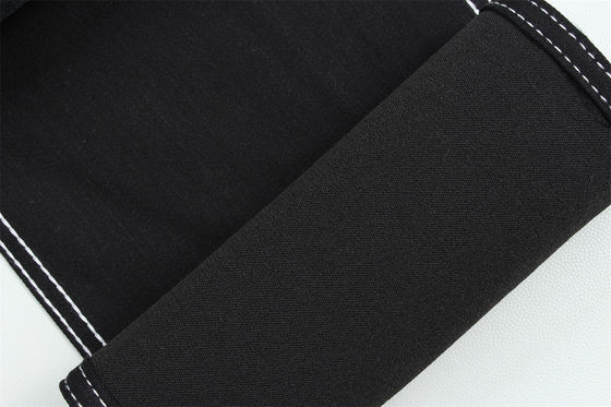 Full Lycra Satin Weave Hitam Hitam High Stretch Denim Fabric