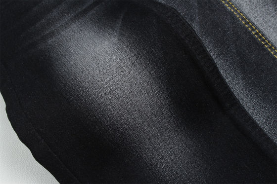 Full Lycra Satin Weave Hitam Hitam High Stretch Denim Fabric