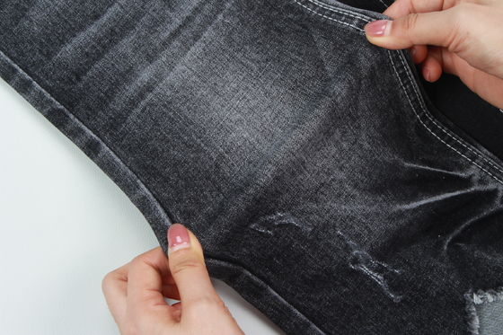Kain Denim Slub Stretch Hitam Gelap Kualitas Unggul Untuk Jeans