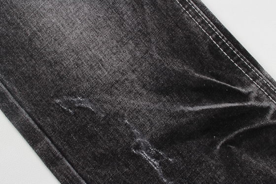 Kain Denim Slub Stretch Hitam Gelap Kualitas Unggul Untuk Jeans