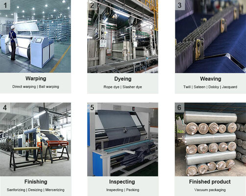 9.8oz Sulfur Hitam Warp Slub Kain Denim 100% katun desizing jeans kain