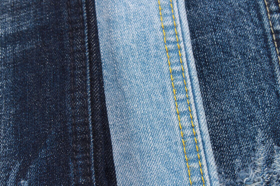 12oz 100% katun denim jins Cross Hatch Slub Sanforizing Jeans Kain