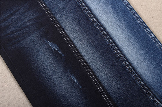 10oz 70 Cotton 26.5 Polyester Distressed Black Stretch Denim Fabric Di Halaman