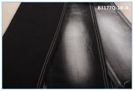 9.5 Oz Kain Denim Mentah Hitam Sulfur