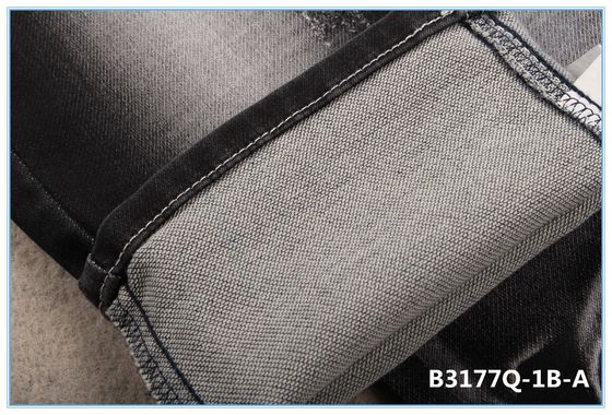 9.5 Oz Kain Denim Mentah Hitam Sulfur