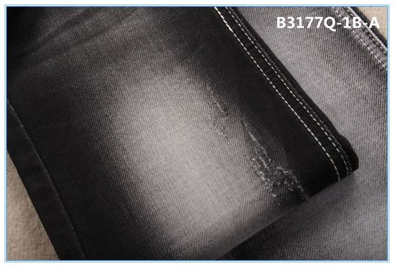 9.5 Oz Kain Denim Mentah Hitam Sulfur