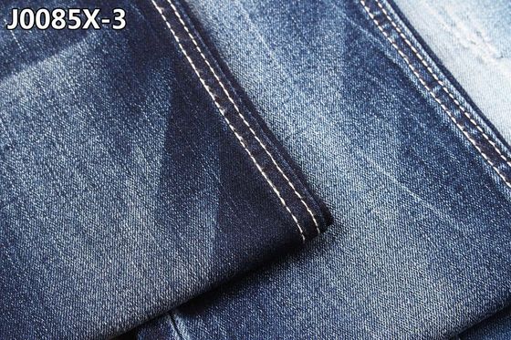 9.4 Oz Berat Sedang TR Denim Twill Fabric Slub Effect Dalam Arah Warp Blue Cyan