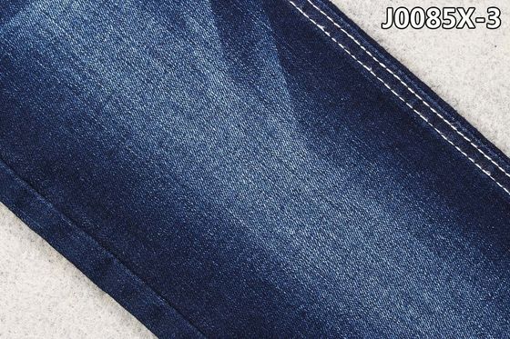 9.4 Oz Berat Sedang TR Denim Twill Fabric Slub Effect Dalam Arah Warp Blue Cyan