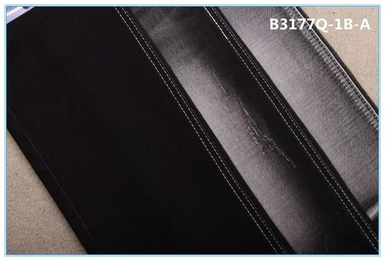 9.3oz Double Layer Stretch Denim Fabric Untuk Jeans Seperti Mercerizing Menarik Selesai Sulfur Hitam