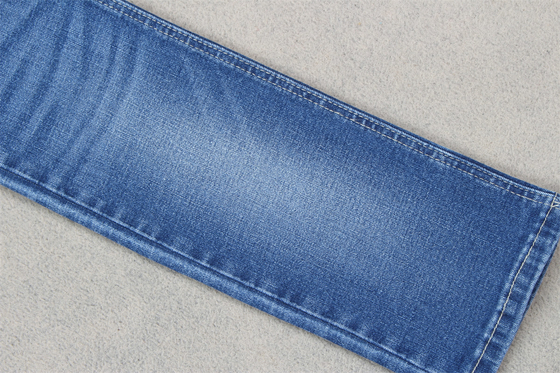Indigo Blue Crosshatch Denim Fabric Slub Full Stretch 10.3 Satu kali bahan Jeans