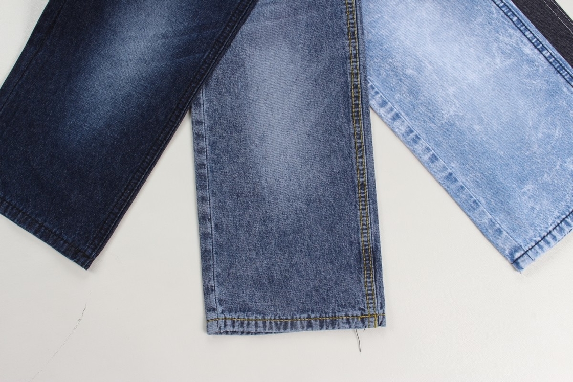 Grosir 100% kapas 7,3 oz kain denim biru gelap kaku untuk jins