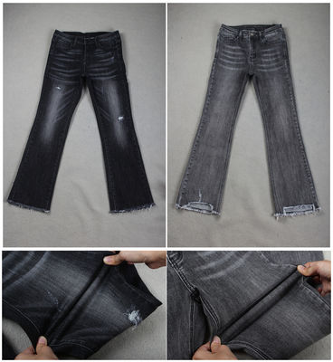 Harga bagus Cotton Power Stretch Dark Black Jeans Denim Fabric Untuk Skinny Legging Wanita Pria on line