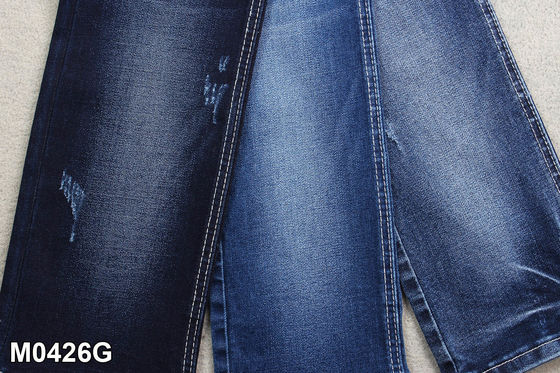 Harga bagus 10.3 OZ High Stretch Warp Slub Denim Fabric Untuk Pembuatan Jeans on line