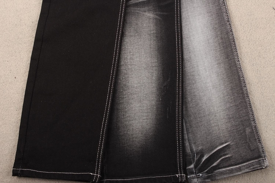Pencetakan Bunga Warna Sulfur Hitam Tangan Merasa Kain Denim Lembut