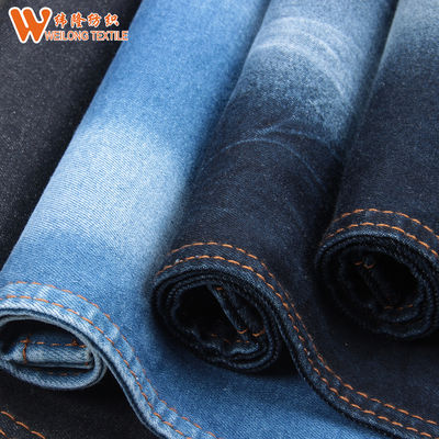 Harga bagus Supplex Lycra Stretch Denim Jeans Fabric Warna Biru Tua Yang Berat on line