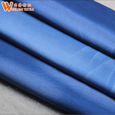 Produsen Kain Denim Peregangan Katun Viscose Biru Berwarna-warni