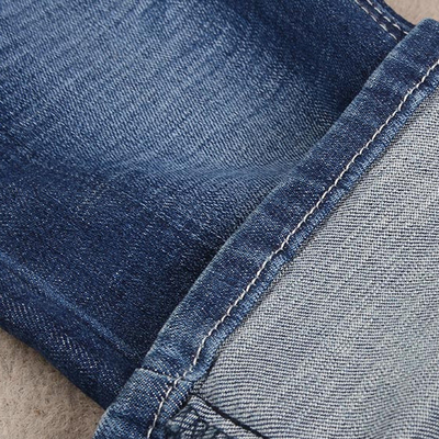 4 Way Slub Stretch Denim Fabric Untuk Pria Merek Jeans 373gsm