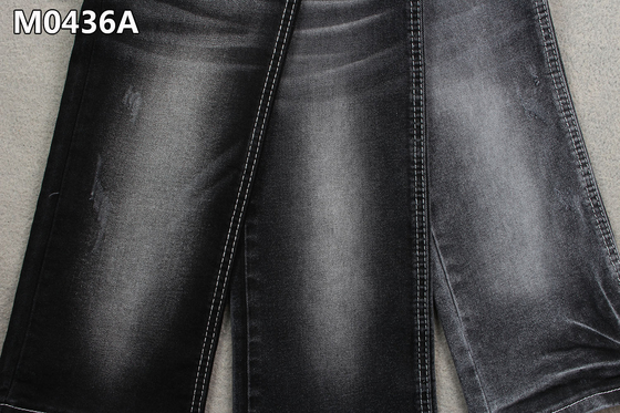 10.4oz Cotton Polyester Spandex Denim Fabric Peregangan Tinggi 62/63 '' Sanforizing Black Backside