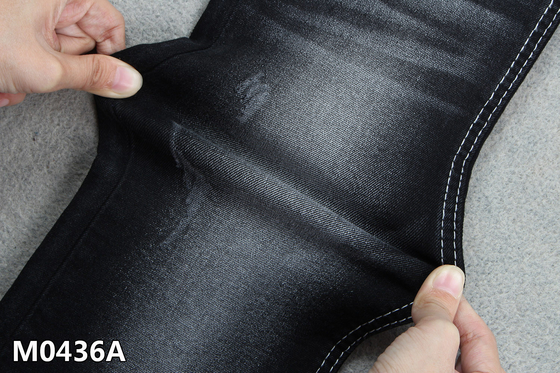 10.4 OZ Kain Denim Warna Hitam 2% Spandex Tinggi 3/1 Kepar Tangan Kanan