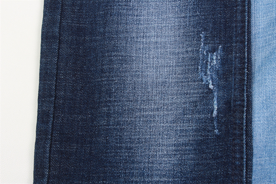 10.3 Oz Kain Denim Peregangan Crosshatch Kustom Kain Jeans Tebal Sedang