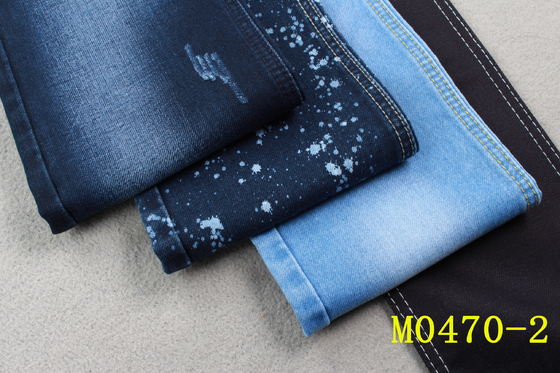 12oz Double Layer Denim Fabric seperti rajutan Irregular Weave 58/59'' For Women Mercerized Finish