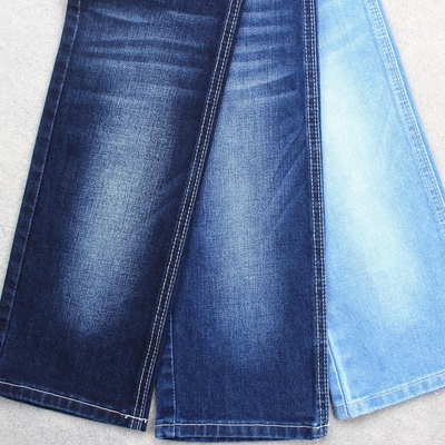 380gsm Cotton Polyester Spandex Denim Fabric Dark Blue Dengan Slub Medium Stretch