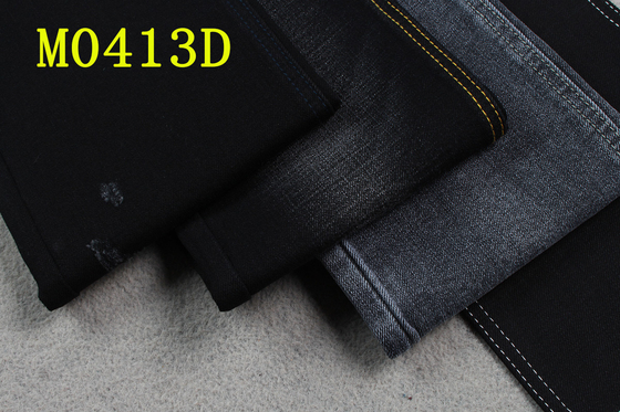 11.5oz Crosshatch Sulfur Kain Denim Hitam Untuk Jeans 2% Spandex High Stretch 58/59 