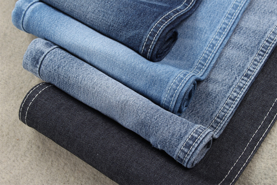 2/1 Tangan Kanan 100 Kain Denim Katun Untuk Kaos 7.5 Oz Biru Gelap 180cm Lebar