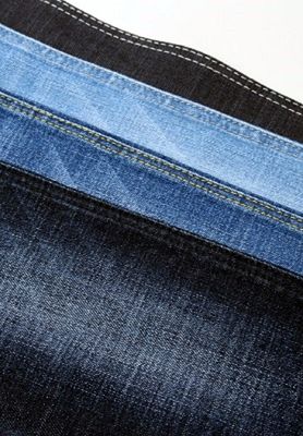 Harga bagus 10.5 Oz Baja Biru Hitam/Polyester/Spandex Stretch Denim Fabric Untuk Jeans on line