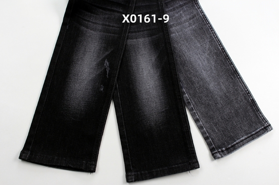 10.5 Oz Hitam High Stretch Warp Slub Kain Denim Untuk Jeans