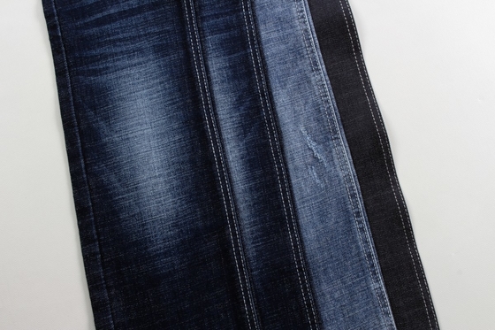 Heavyweight 12,6 Oz Biru Hitam Crosshatch Slub Kain Denim Untuk Jeans