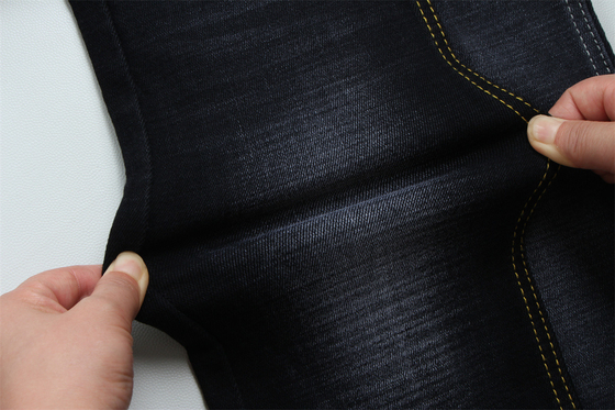 11.2 Oz Hitam Dan Hitam Belakang Crosshatch Slub Kain Denim
