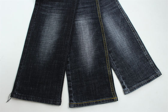 Harga bagus Dark Blue Grey Crosshatch Slub Cotton Spandex Denim Fabric Untuk Jeans on line