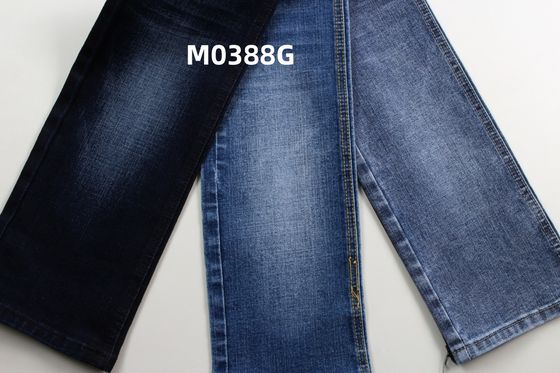 Harga bagus 11.5 Oz Biru Hitam Dan Crosshatch Slub Woven Denim Jeans Kain Normal Finishing on line