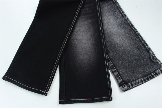 Harga bagus 190cm 13oz Hitam Hitam Katun Polyester kaku Kain Denim Untuk Jeans on line