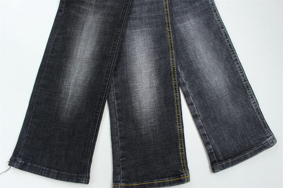 Harga bagus Kualitas tertinggi Hitam gelap Crosshatch Slub Stretch Kain Denim Untuk Pria Jeans on line
