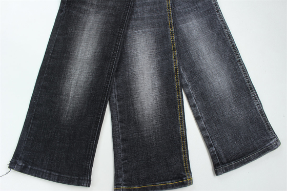 Kualitas tertinggi Hitam gelap Crosshatch Slub Stretch Kain Denim Untuk Pria Jeans