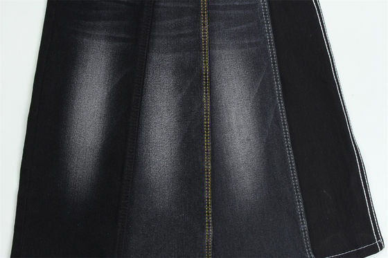 Full Lycra Satin Weave Hitam Hitam High Stretch Denim Fabric