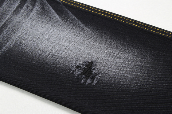 10.5oz Kain Denim Hitam kaku 100%Kotton Hitam Dan Hitam Backside Untuk Gaya Jeans Boyfriend Gaya lembut Handfeel Wanita