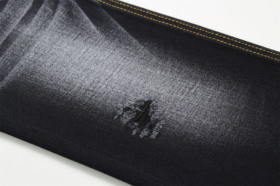 Harga bagus 10.5oz Kain Denim Hitam kaku 100%Kotton Hitam Dan Hitam Backside Untuk Gaya Jeans Boyfriend Gaya lembut Handfeel Wanita on line