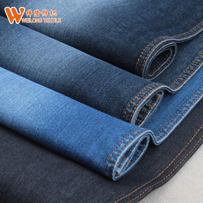 Harga bagus Efek Warp Slub Kapas/poli Elastane Girls Jeans Kain Denim on line