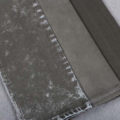 Harga bagus 8.5 oz Angkatan Laut Hijau Power Stretch Katun Polyester Spandex Denim Jeans Fabric Produsen on line